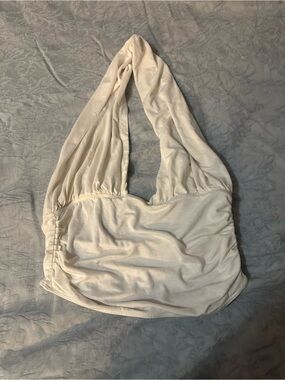 Free People Cream Halter Crop Top